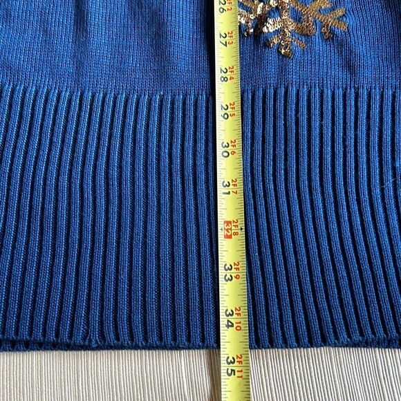 Tipsy Elves Blue Sequin Snowflake Dress XXL Sweater Dress - Picture 9 of 10